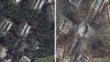 Russia -- Ammunition dumps in Russia before and after strikes